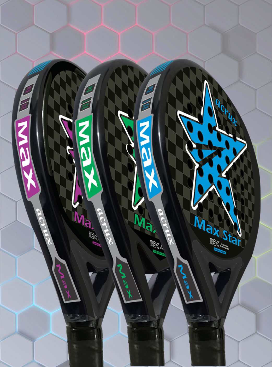 Beach Paddle Rackets Carbon Fiber 18K